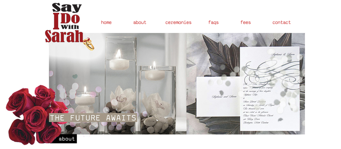 Say I Do With Sarah About Page Header and Navigation