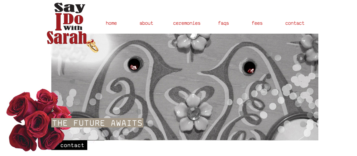 Say I Do With Sarah Contact Page Header and Navigation