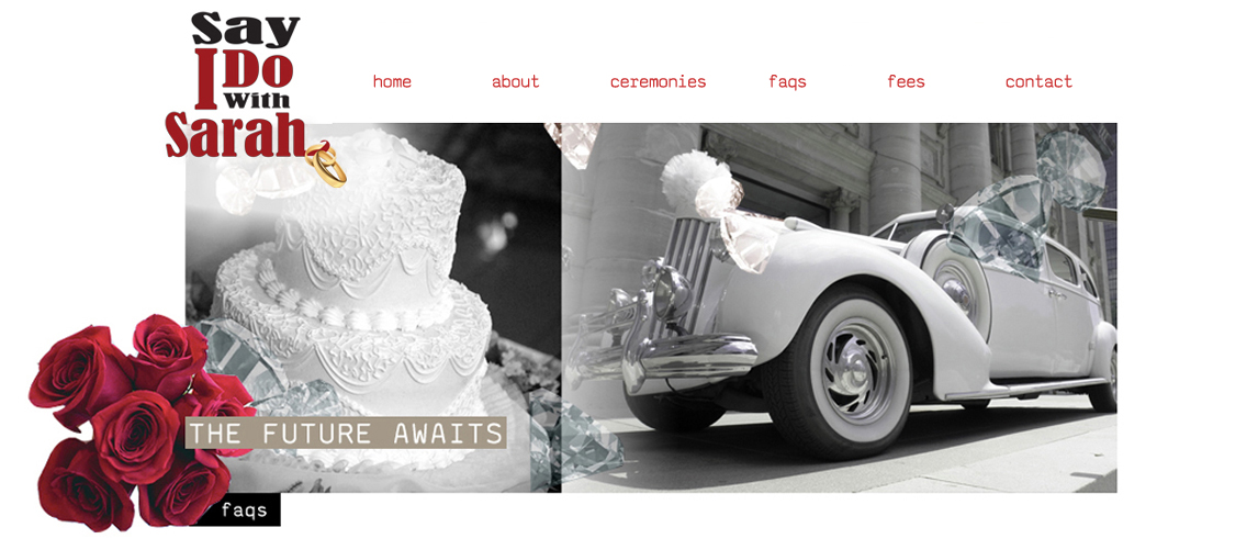 Say I Do With Sarah FAQs header and navigation