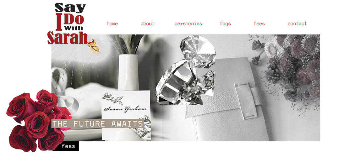 Say I Do With Sarah Fees Page Header and Navigation