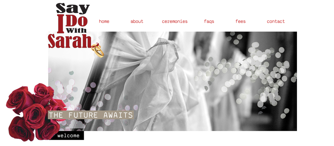 Say I Do With Sarah Home Page Header and Navigation